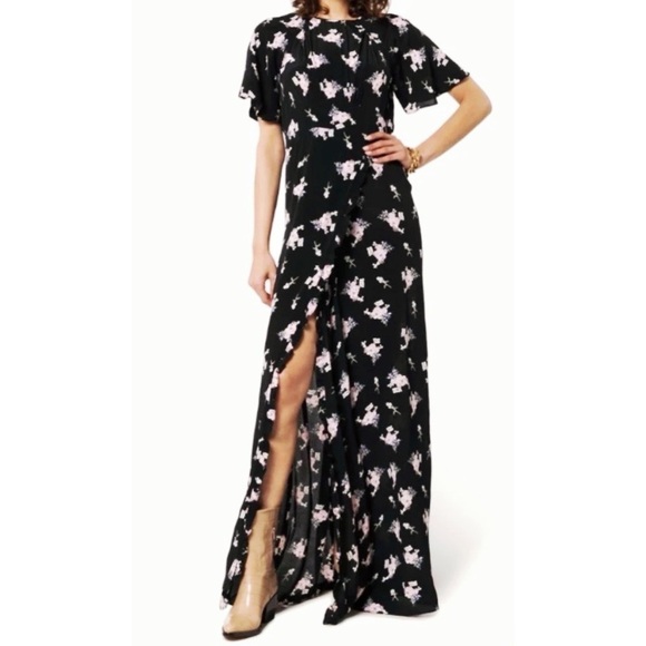 NWT ByTimo Maxi Wrap Dress size XS, floral, cottage core, retro - Picture 3 of 13